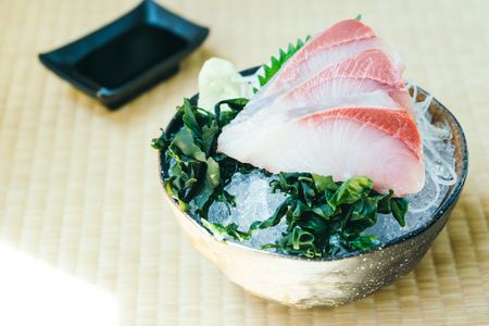 Raw with fresh hamachi fish meat sashimi - Japanese food styleの写真素材