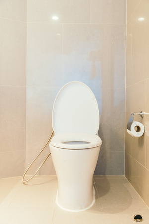 White bowl seat decoration in toilet room interiorの写真素材