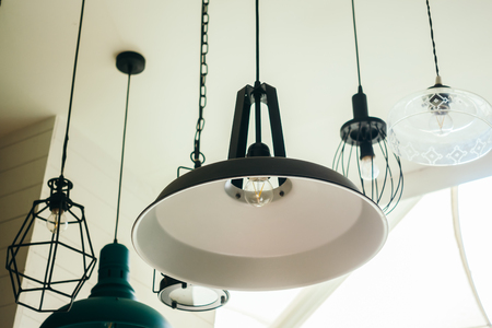 Vintage ceiling light lamp decoration interiorの写真素材