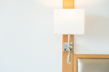 Light lamp decoration in bedroom interiorの写真素材