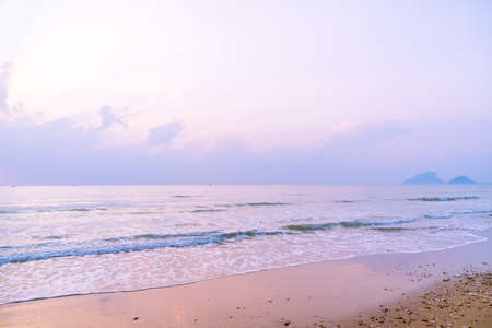 Beautiful beach and sea on sunrise time - Vacation conceptの写真素材