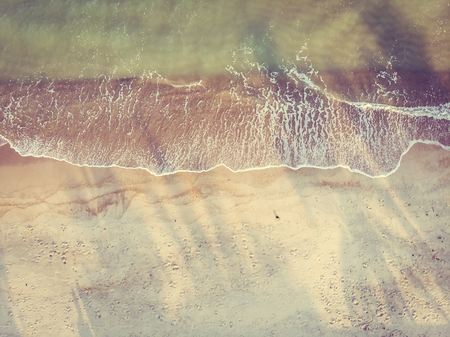 Beautiful aerial view of beach and seaの写真素材