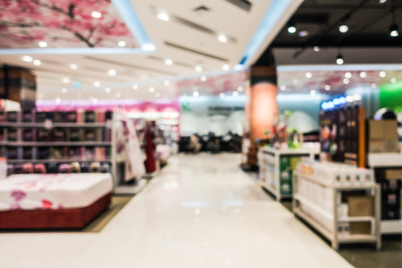 Abstract blur defocused shopping mall of department store interior for backgroundの写真素材