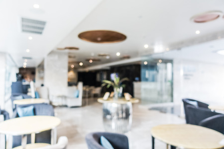 Abstract blur defocused hotel and lobby interior for backgroundの写真素材