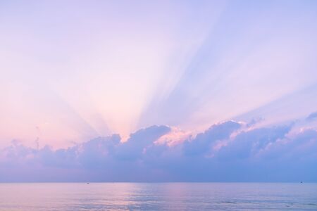 Beautiful beach and sea on sunrise time - Vacation conceptの写真素材