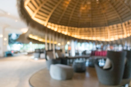 Abstract blur and defocused hotel and lobby interior for backgroundの写真素材
