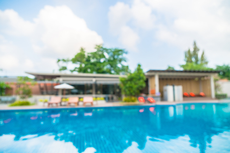 Abstract blur outdoor swimming pool in hotel and resort - Vacation conceptの写真素材