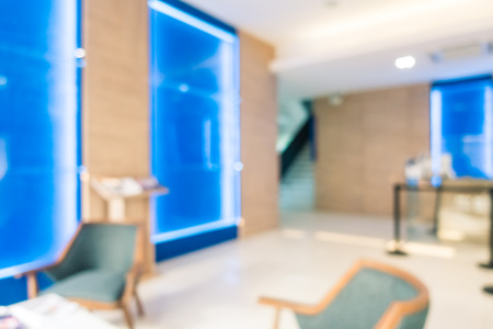 Abstract blur and defocus lobby of hotel interior for backgroundの写真素材