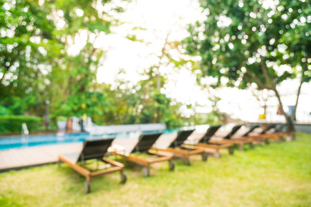 Abstract blur outdoor swimming pool in hotel and resort for backgroundの写真素材