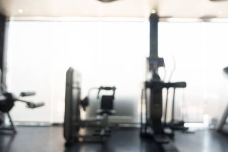 Abstract blur fitness and gym interior for background