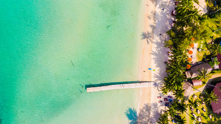 Aerial view with beautiful tropical sea and beach landscape for travel - Holiday Vacation conceptの写真素材