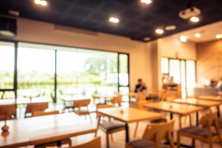 Abstract blur and defocus restaurant cafe interior for background