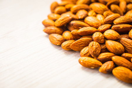 Almonds nut with copy space for textの写真素材