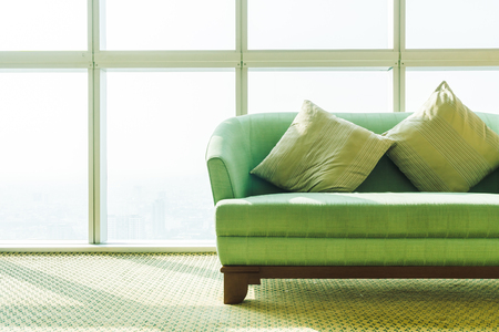 Pillow on sofa decoration in living room areaの写真素材