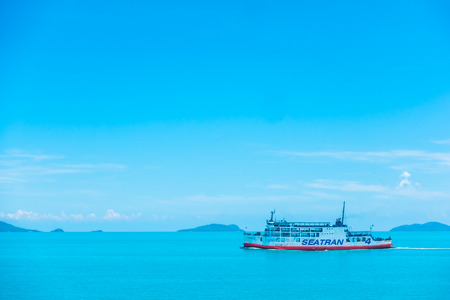 Koh Samui island , Thailand - May 14 2018 : Seatran Ferry conveying passenger from Donsak pier Surat Thani province to Koh Samui island in Thailandのeditorial素材