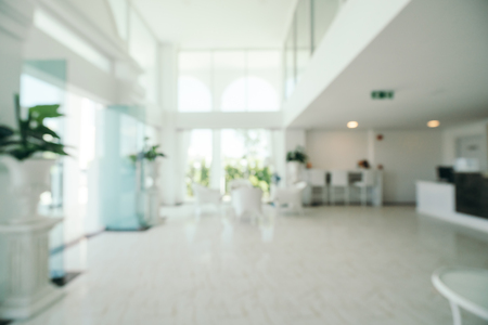 Abstract blur and defocused lobby and hotel interior for backgroundの写真素材