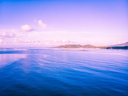 Beautiful aerial view of beach and sea or ocean in koh samui island Thailand for travel and vacationの写真素材