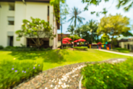 Abstract blur and defocused hotel and resort background for travel and vacationの写真素材