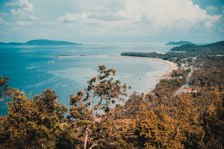 View point matsee with sea and mountain in chumphon province Thailandの写真素材