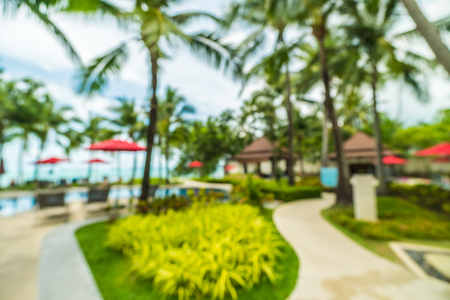 Abstract blur and defocused hotel and resort background for travel and vacationの写真素材
