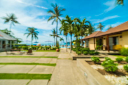 Abstract blur and defocused hotel and resort background for travel and vacationの写真素材