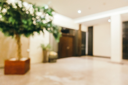 Abstract blur and defocused hotel lobby and resort interior for background and surfaceの写真素材