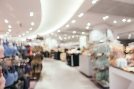 Abstract blur and defocused shopping mall of department store interior for backgroundの写真素材