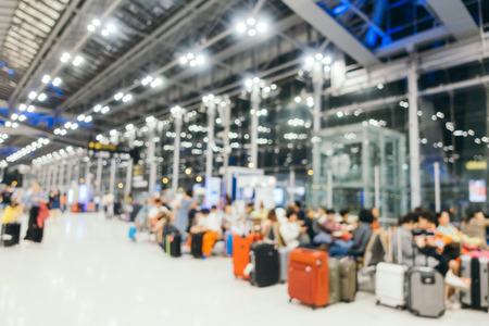 Abstract blur airport terminal and lounge interior for backgroundの写真素材