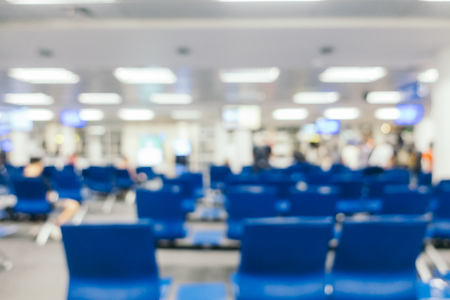 Abstract blur airport terminal and lounge interior for backgroundの写真素材