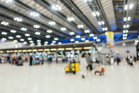 Abstract blur airport terminal and lounge interior for backgroundの写真素材