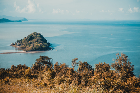 View point matsee with sea and mountain in chumphon province Thailandの写真素材