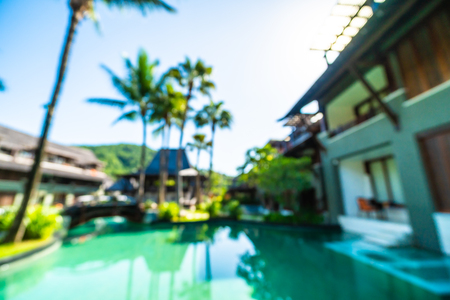 Abstract blur beautiful hotel and resort background for travel and vacationの写真素材