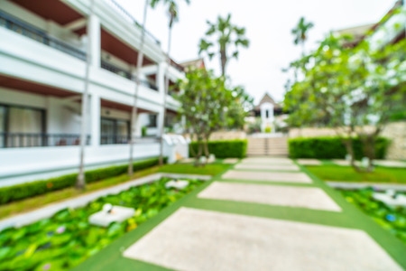 Abstract blur beautiful hotel and resort background for travel and vacationの写真素材