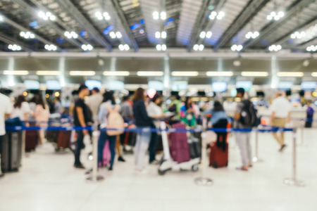 Abstract blur airport terminal and lounge interior for backgroundの写真素材