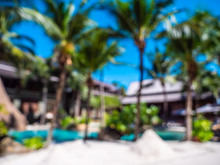 Abstract blur and defocused hotel and resort background for travel and vacationの写真素材