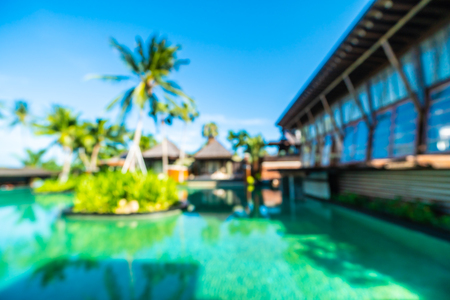 Abstract blur beautiful hotel and resort background for travel and vacationの写真素材