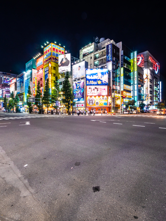 TOKYO, JAPAN - 5 AUG 2018 : A lot of signs in Akihabara area , The place with electronics , video games computer and other for shopping in mall and department storeのeditorial素材