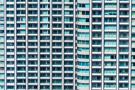 Beautiful exterior office building and architecture with window patternの写真素材
