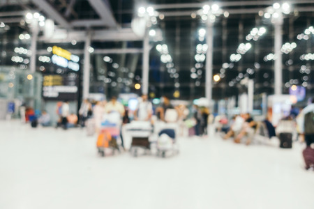 Abstract blur airport terminal and lounge interior for background