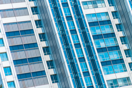 Beautiful exterior office building and architecture with window pattern