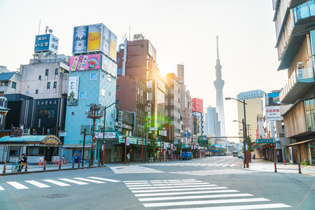 Tokyo, Japan - Aug 3 2018 : Tokyo city is the capital in japan have a lot of people , building and moreのeditorial素材