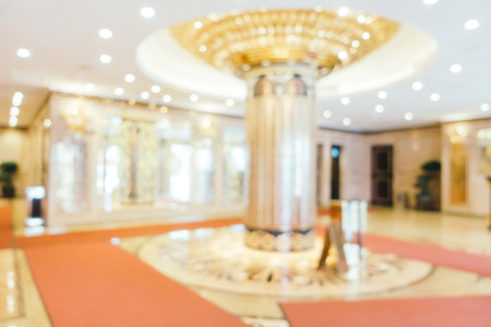 Abstract blur and defocused hotel lobby lounge interior for backgroundの写真素材