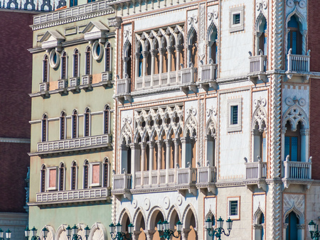 Beautiful architecture building with window and wall exterior in italy styleのeditorial素材