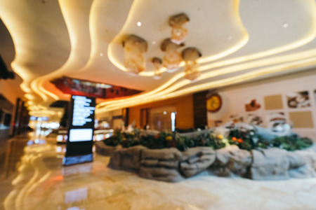 Abstract blur and defocused hotel lobby interior for backgroundの写真素材