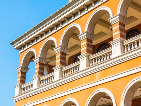 Beautiful architecture building with window and wall exterior in italy styleのeditorial素材