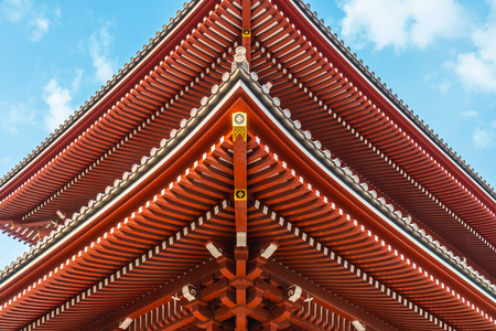 Beautiful architecture building sensoji temple is the famous place for visit in asakusa area tokyo japanのeditorial素材