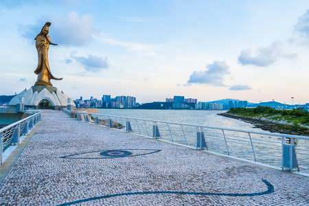 Beautiful Kun iam statue landmark in macau cityのeditorial素材