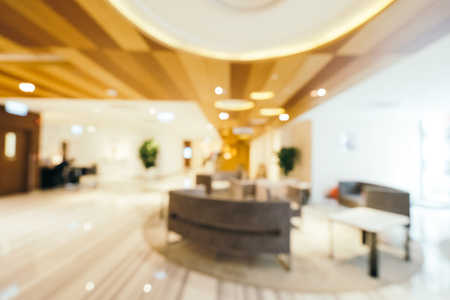 Abstract blur and defocused hotel lobby interiorの写真素材