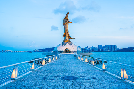 Beautiful Kun iam statue landmark in macau city