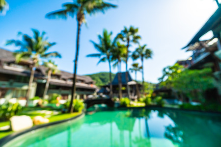 Abstract blur beautiful hotel and resort background for travel and vacationの写真素材